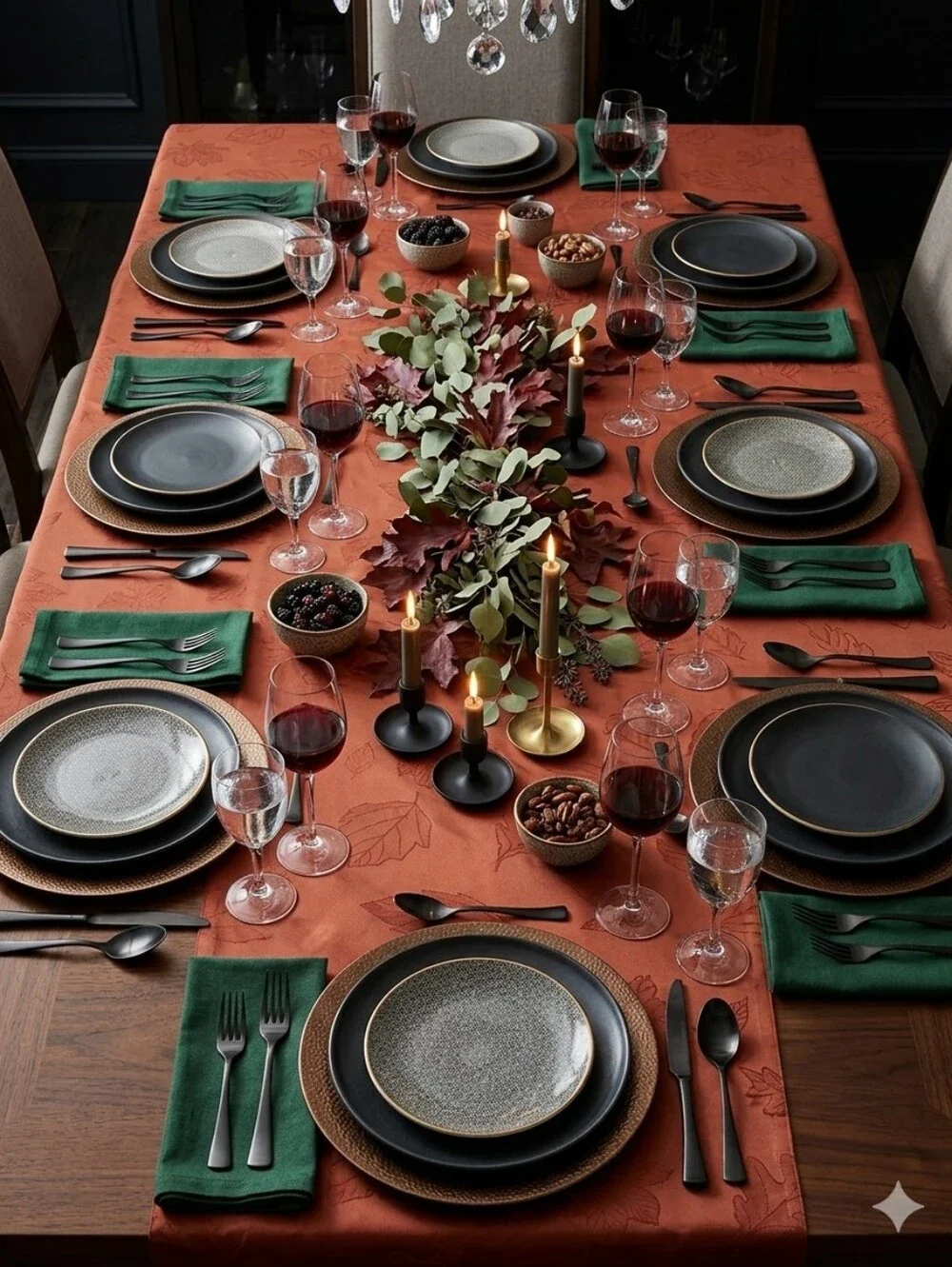 Uniturky Shiny Black Victorian Inspired - 24 Pc‎ Flatware